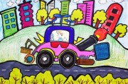 新能源汽车创意画