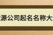 给新能源公司取名字大全
