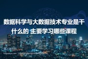 大数据与科学技术专业学什么
